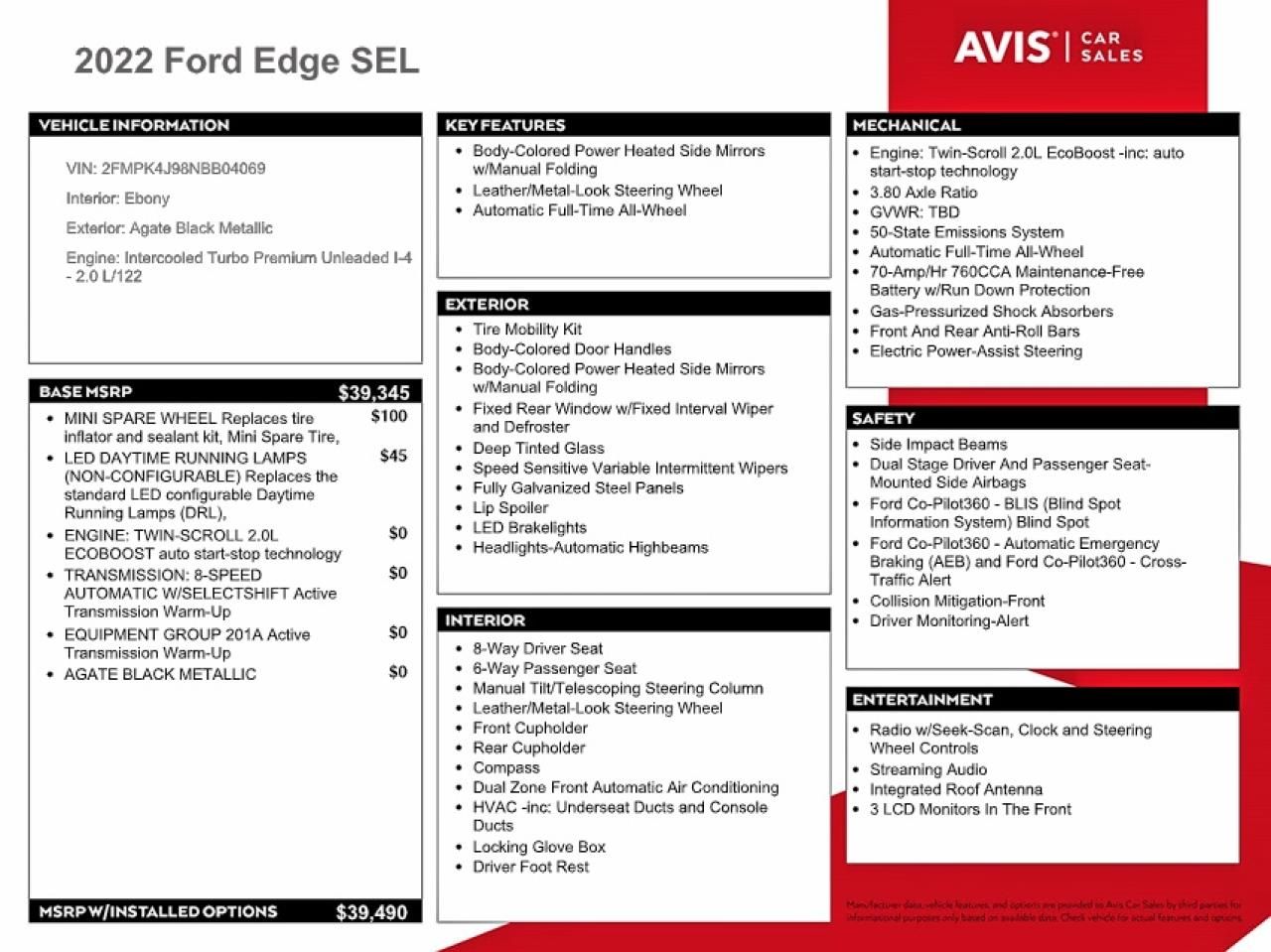 2022 Ford Edge sel