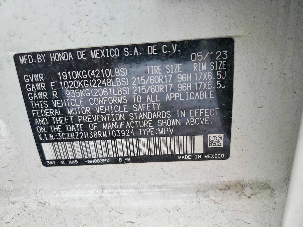 2024 Honda Hr-v lx