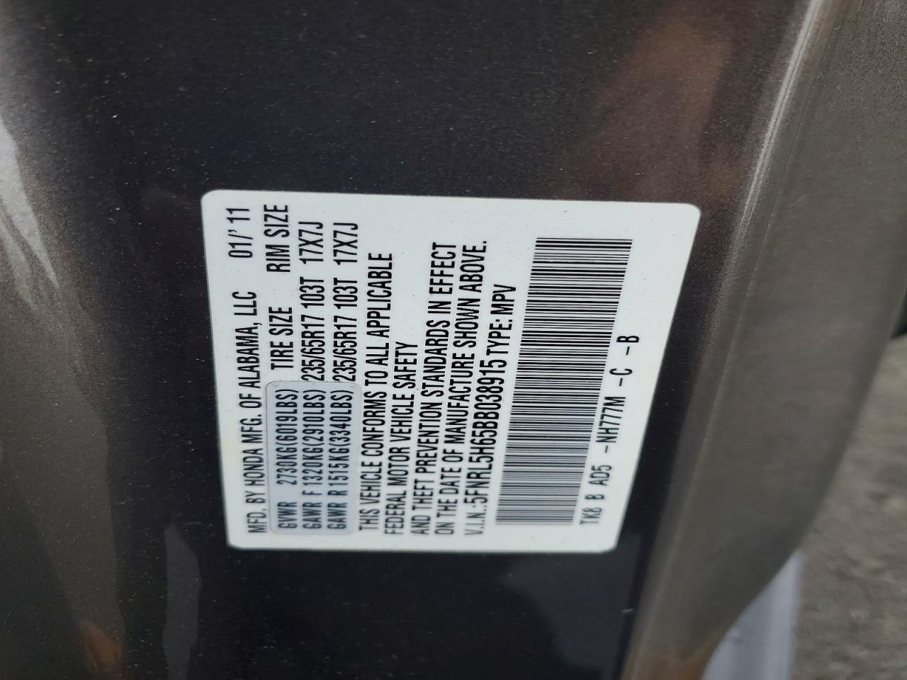 2011 Honda Odyssey exl