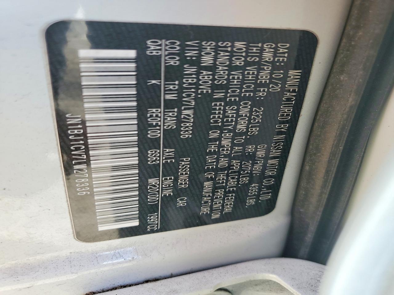 2020 Nissan Rogue Sport s