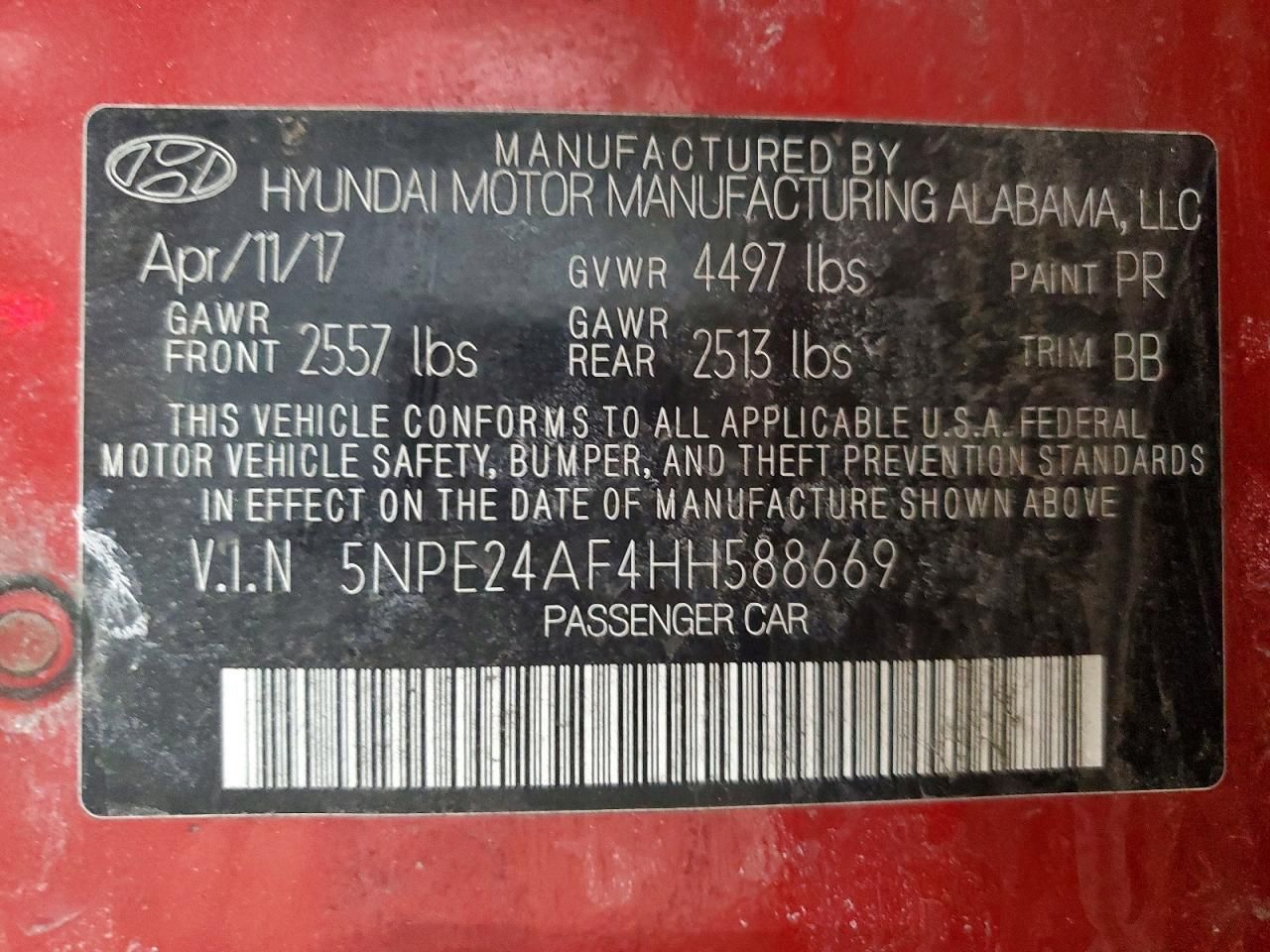 2017 Hyundai Sonata se