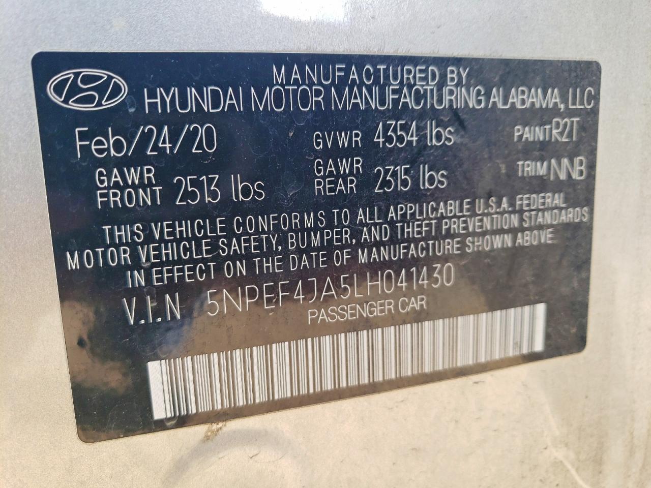 2020 Hyundai Sonata sel