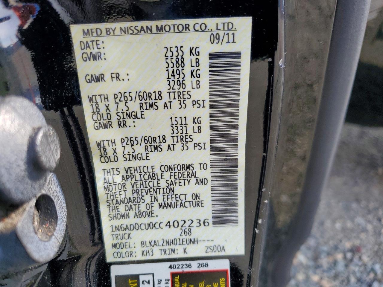 2012 Nissan Frontier sv