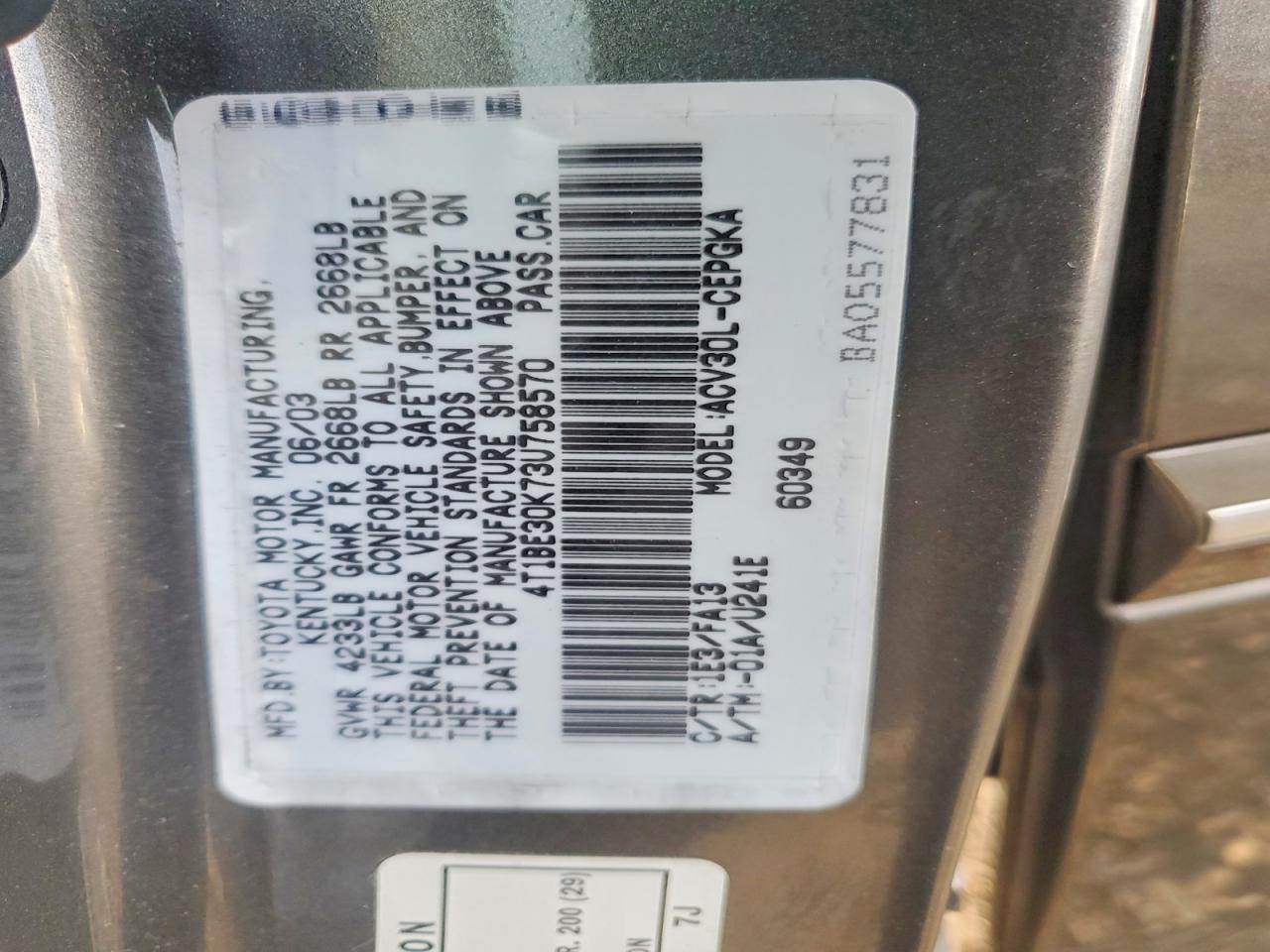 2003 Toyota Camry le