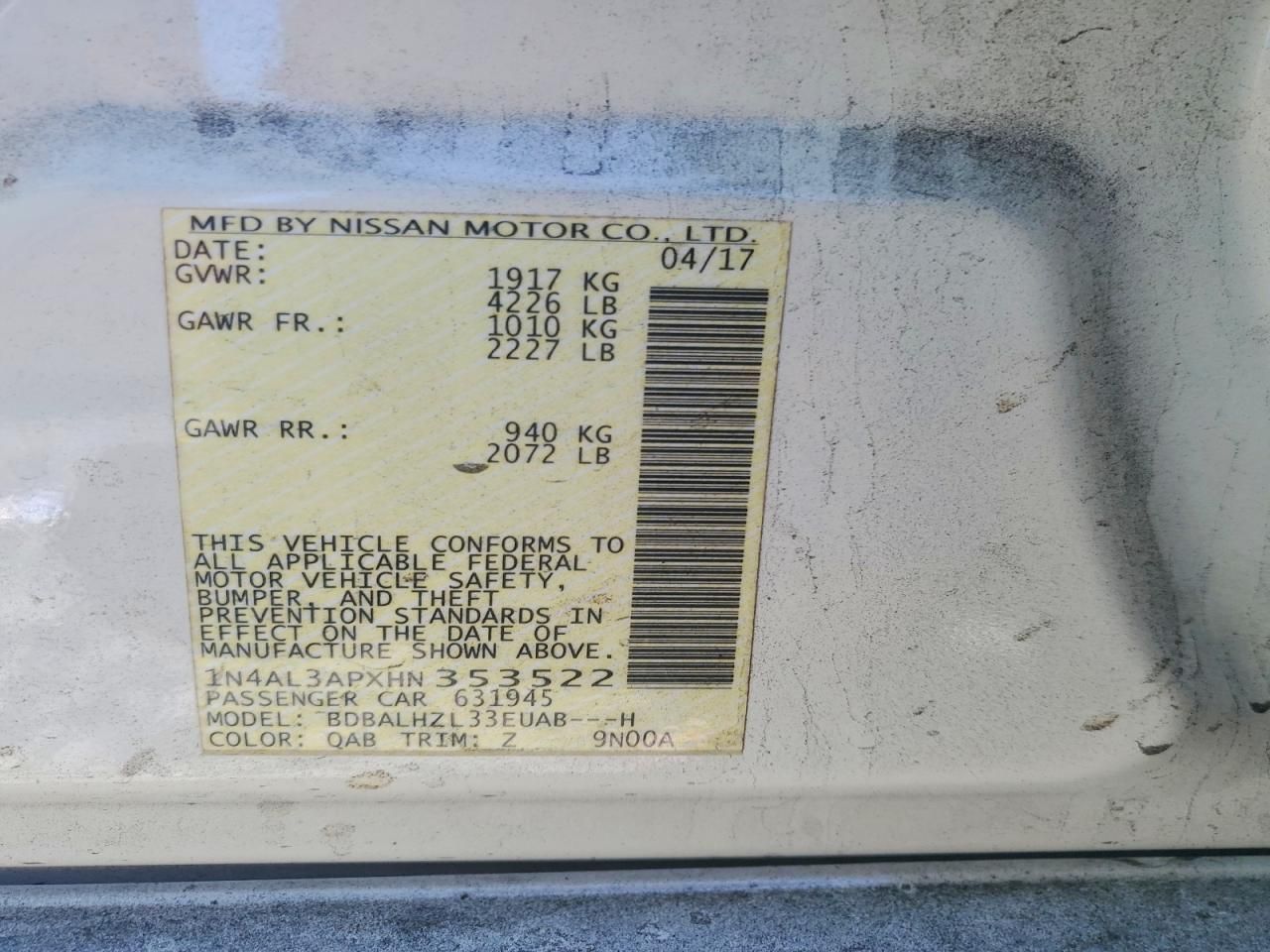 2017 Nissan Altima 2.5