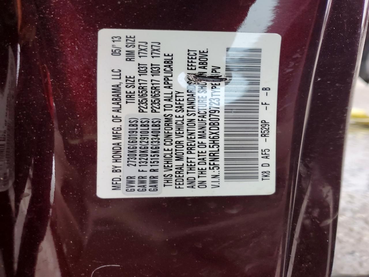 2013 Honda Odyssey exl