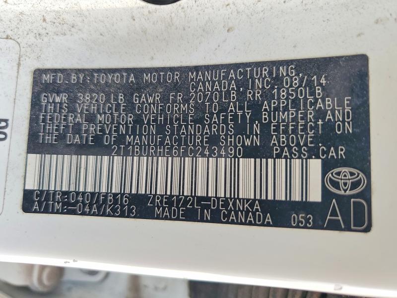 2015 Toyota Corolla le