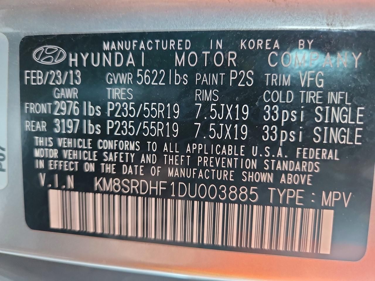 2013 Hyundai Santa fe Limited