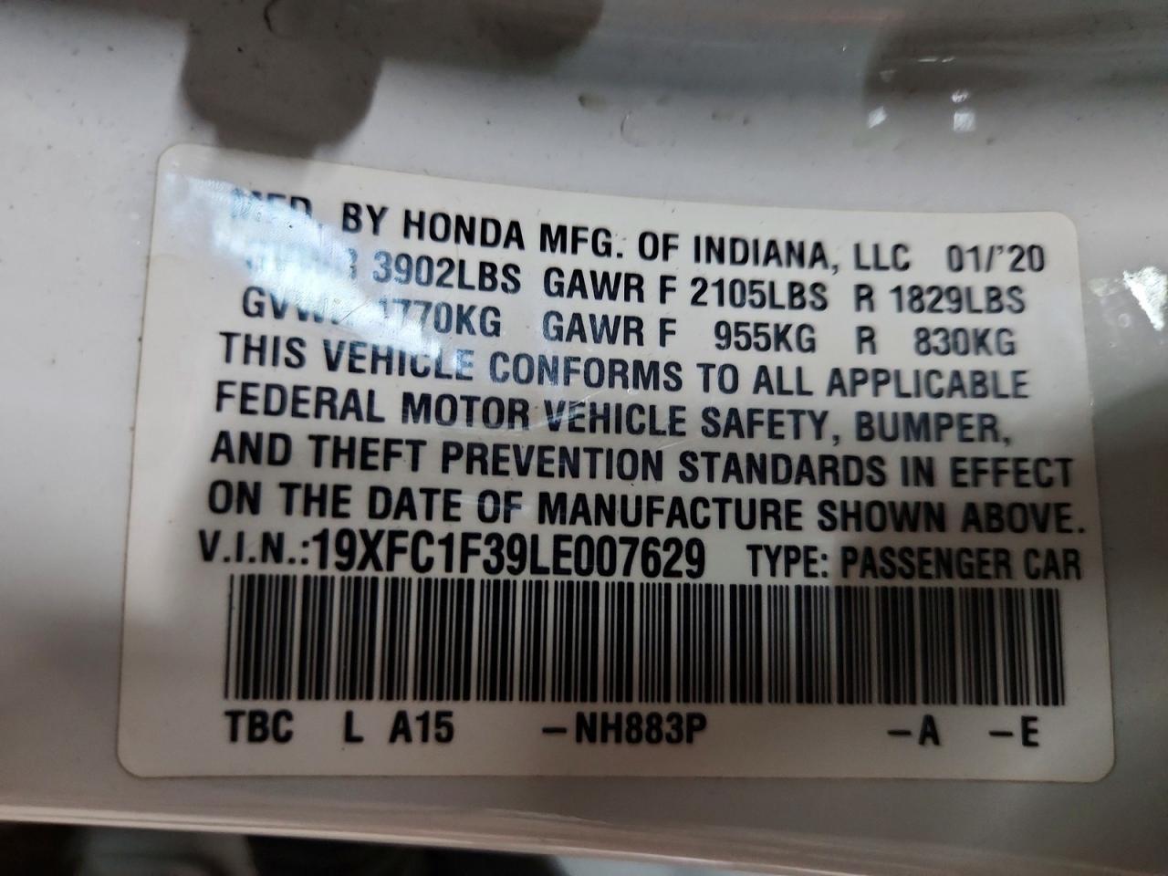 2020 Honda Civic ex