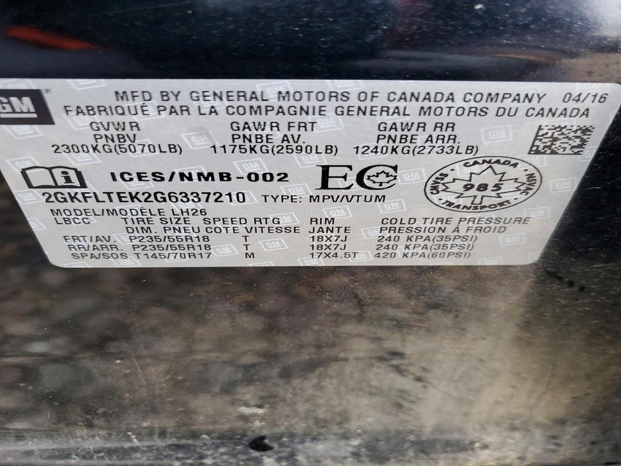 2016 GMC Terrain sle