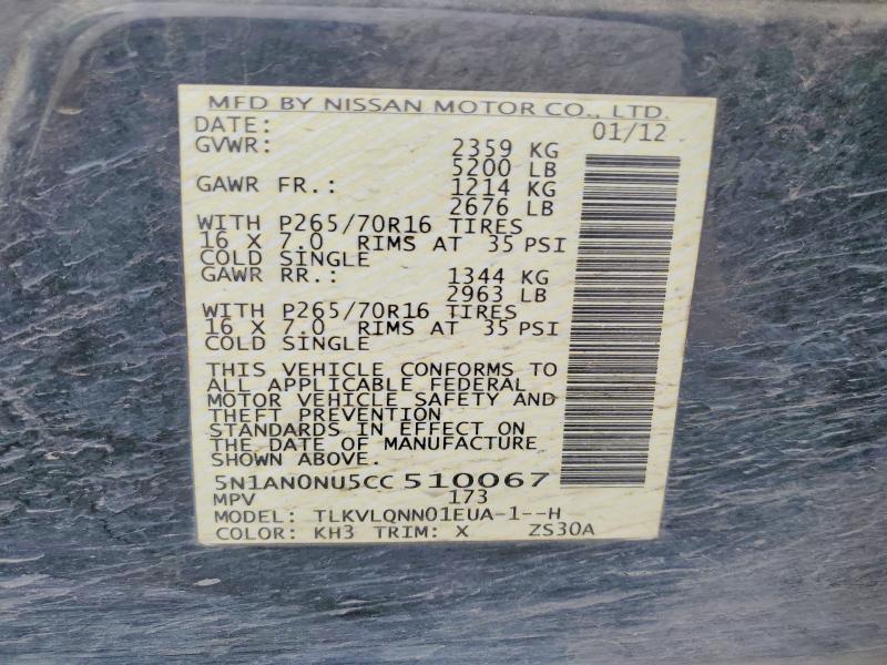 2012 Niss Xterra off Road