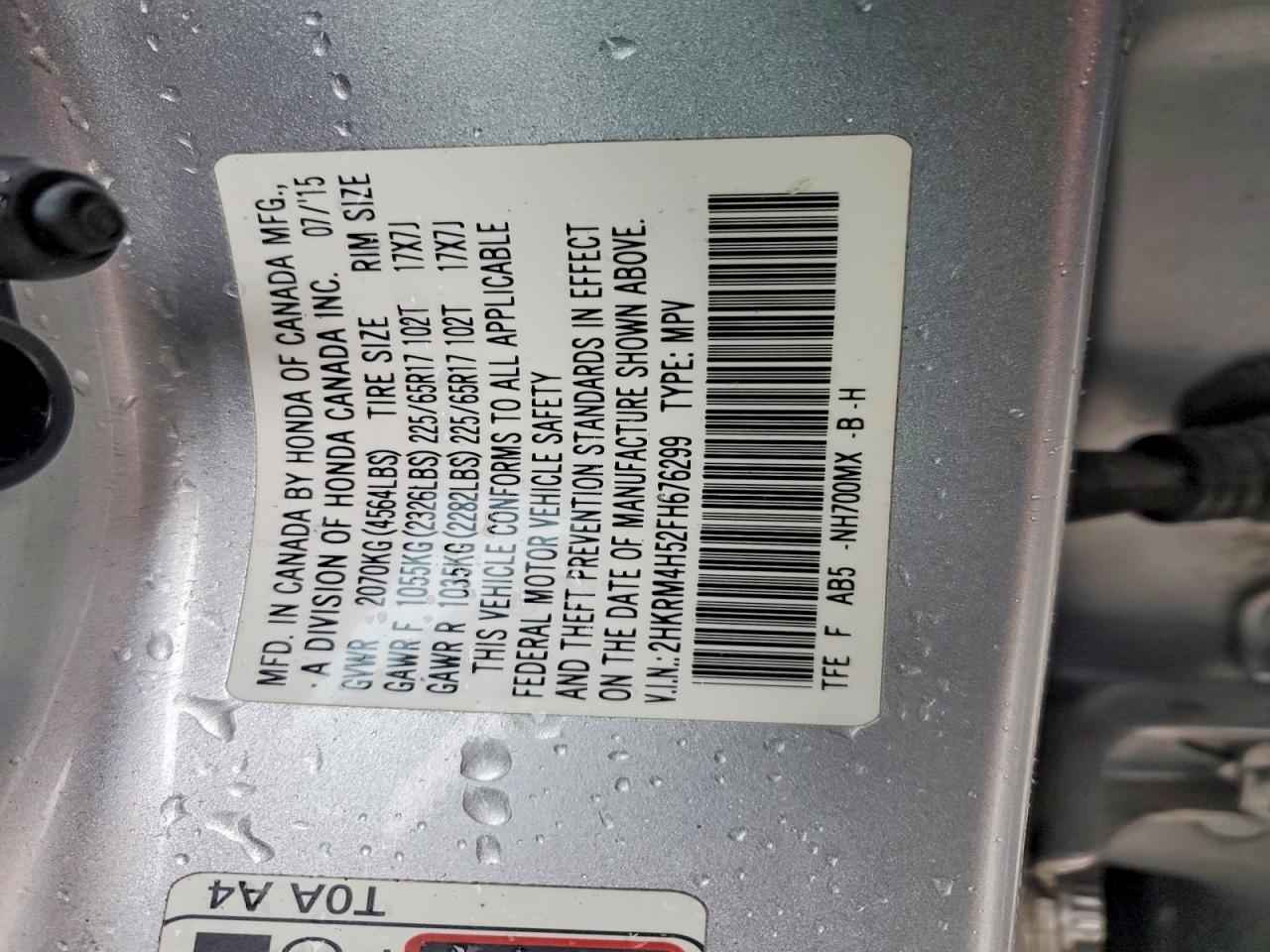 2015 Honda Cr-v ex