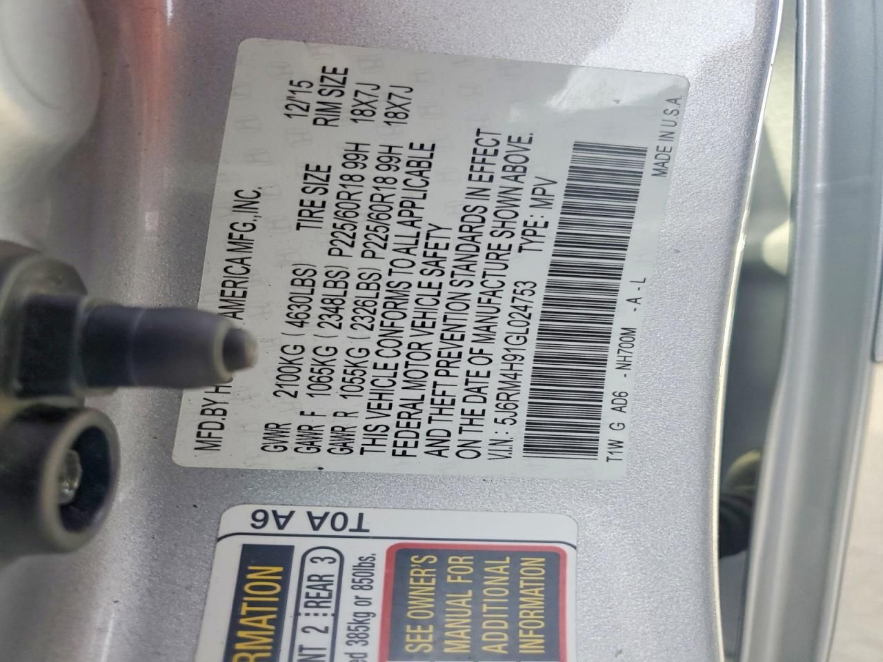 2016 Honda Cr-v Touring