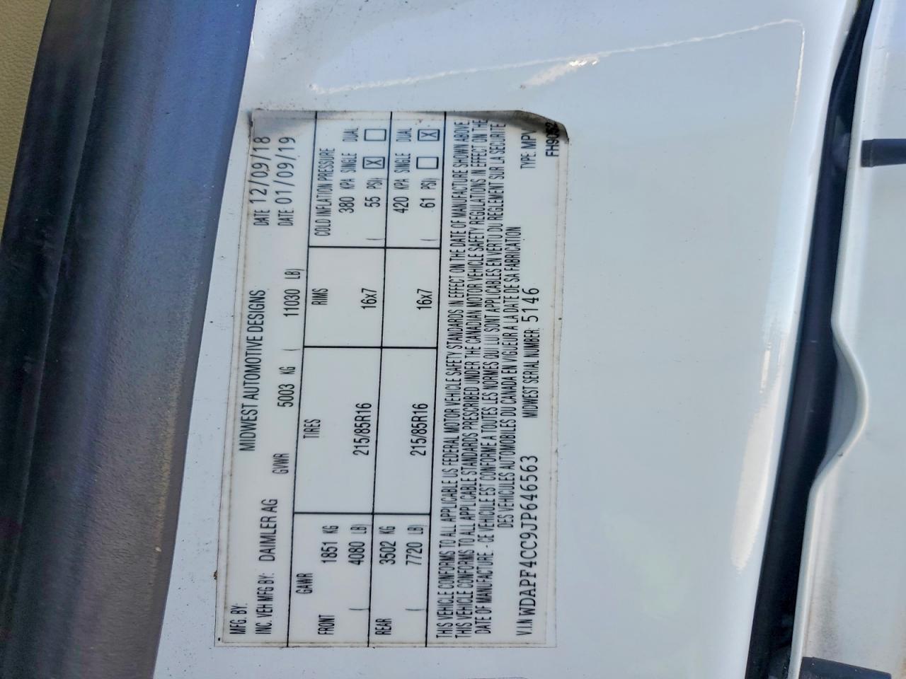 2019 Ampa Sprinter Cargo 3500