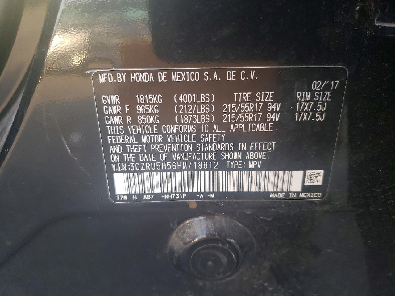 2017 Honda Hr-v ex