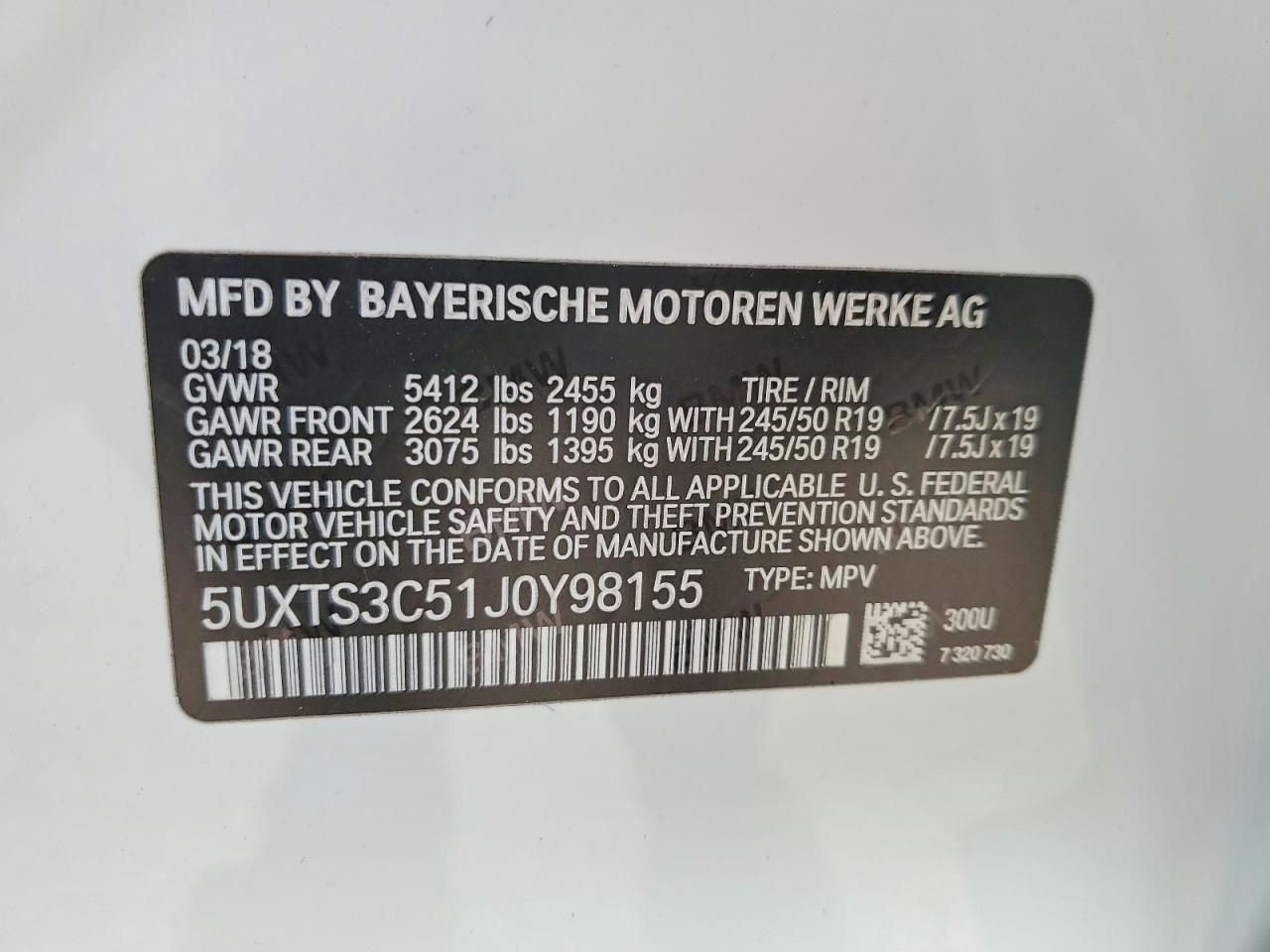 2018 BMW X3 Xdrivem40i