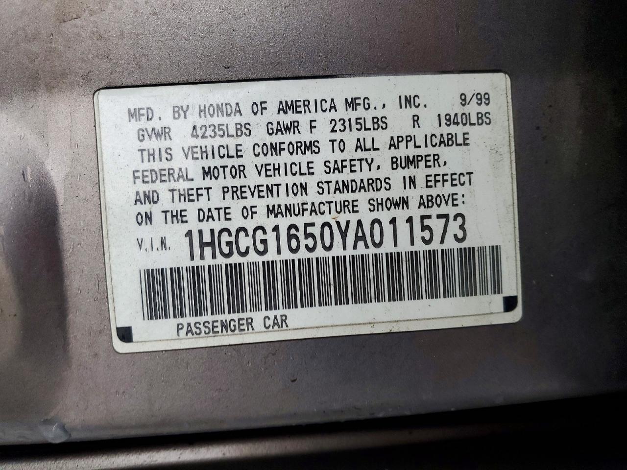 2000 Honda Accord ex