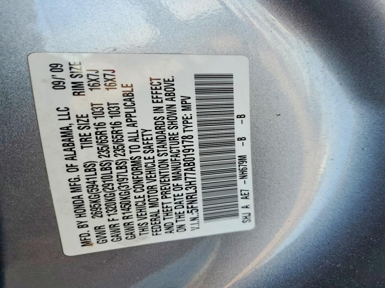 2010 Honda Odyssey exl