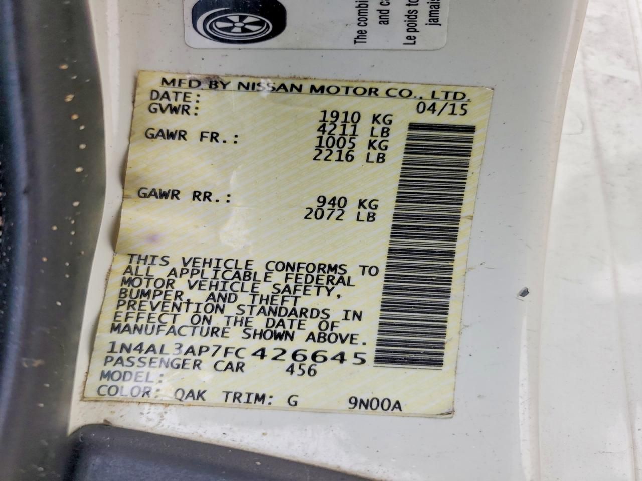 2015 Nissan Altima 2.5