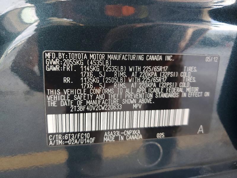 2012 Toyota Rav4 Base