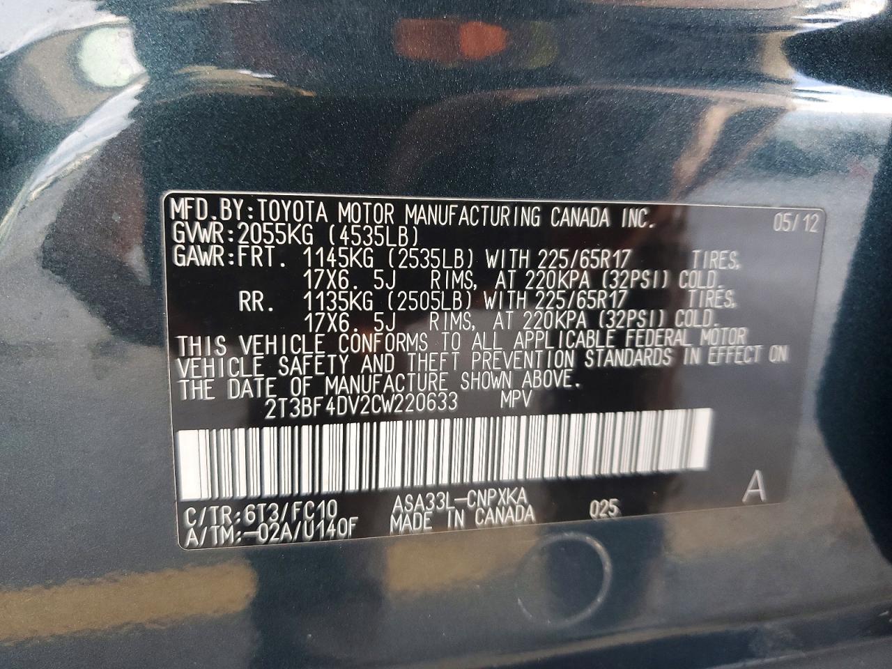 2012 Toyota Rav4 Base