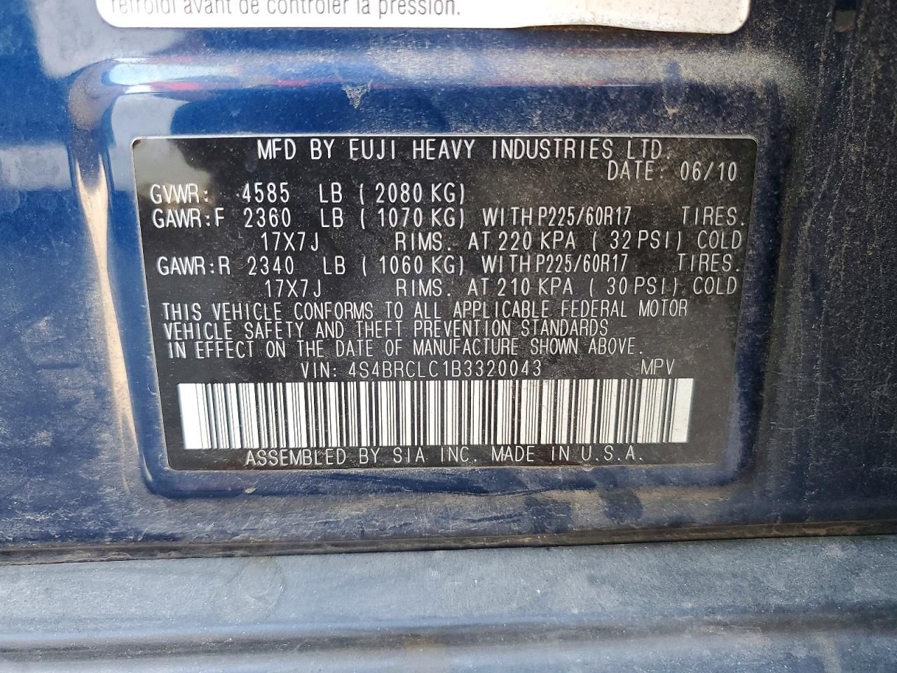 2011 Subaru Outback 2.5i Limited