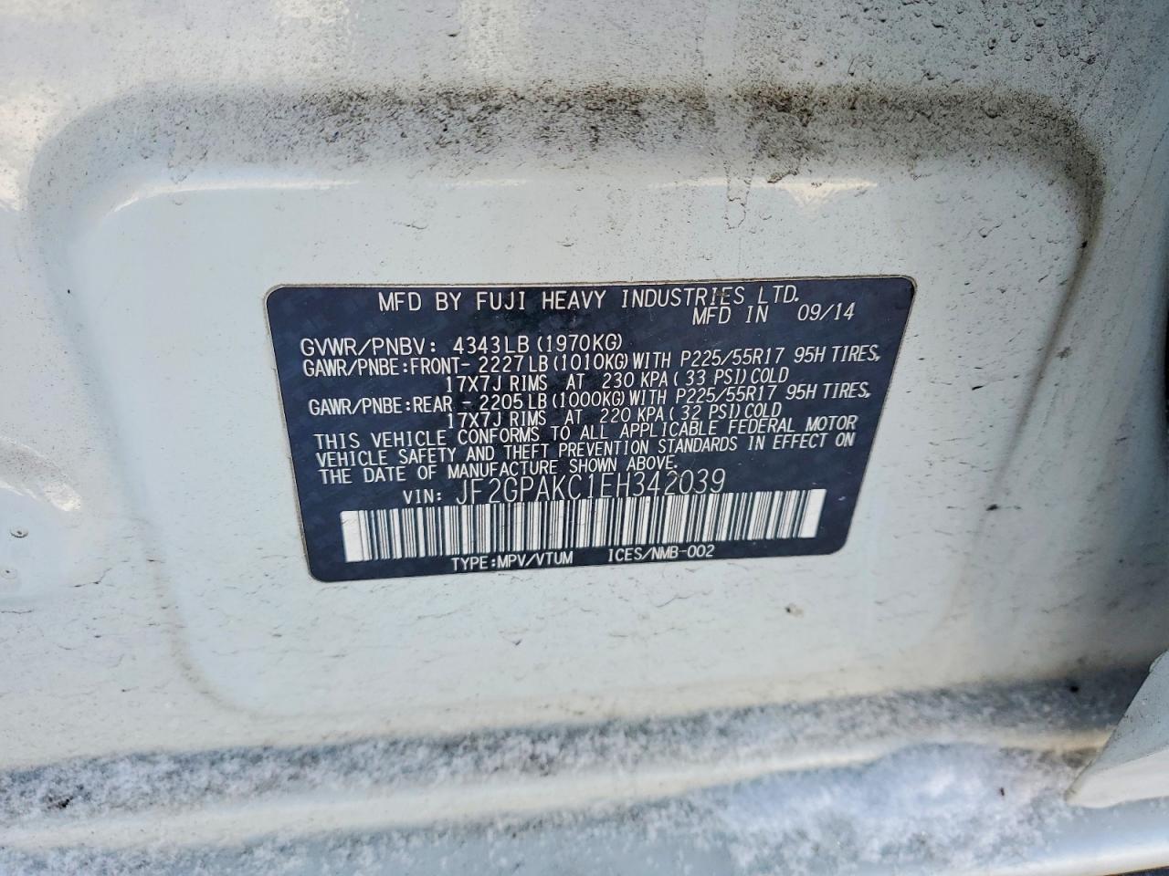 2014 Subaru Xv Crosstrek 2.0 Limited