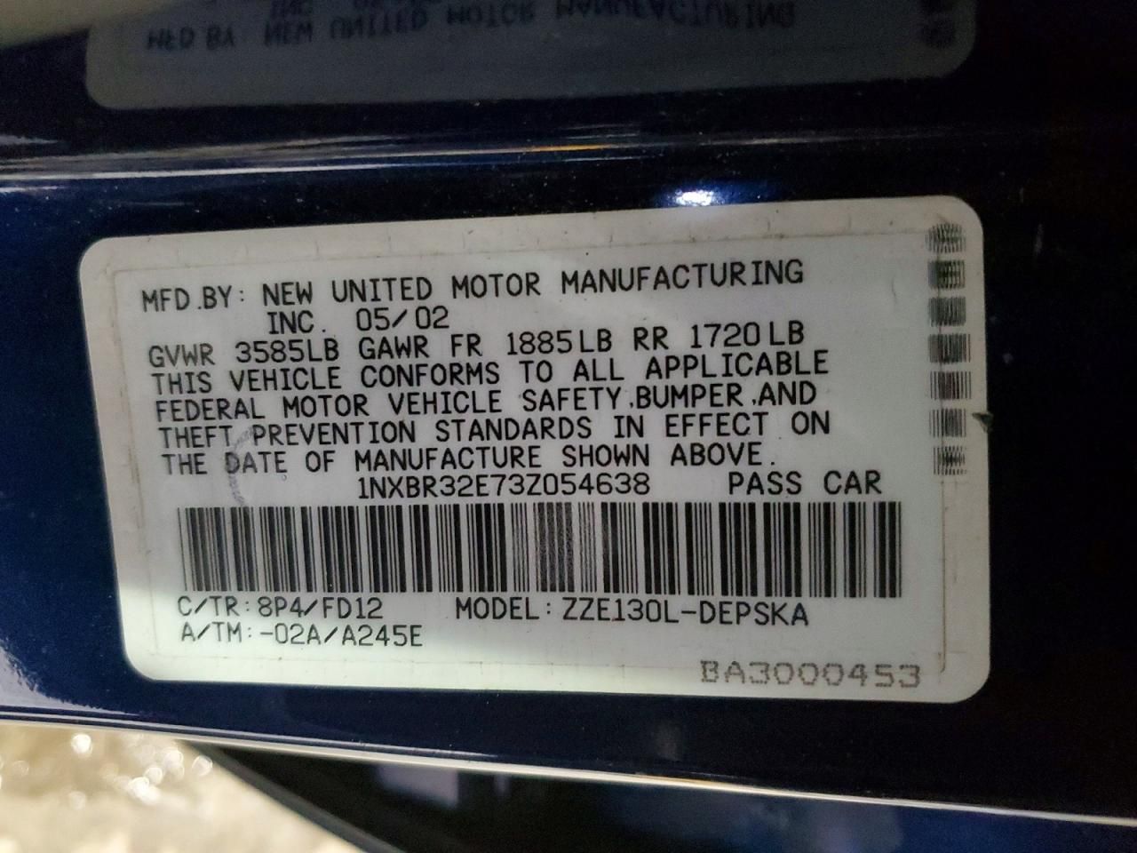 2003 Toyota Corolla ce