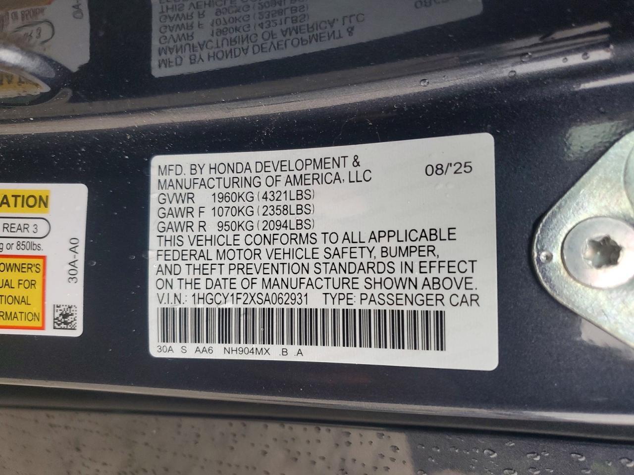 2025 Honda Accord lx