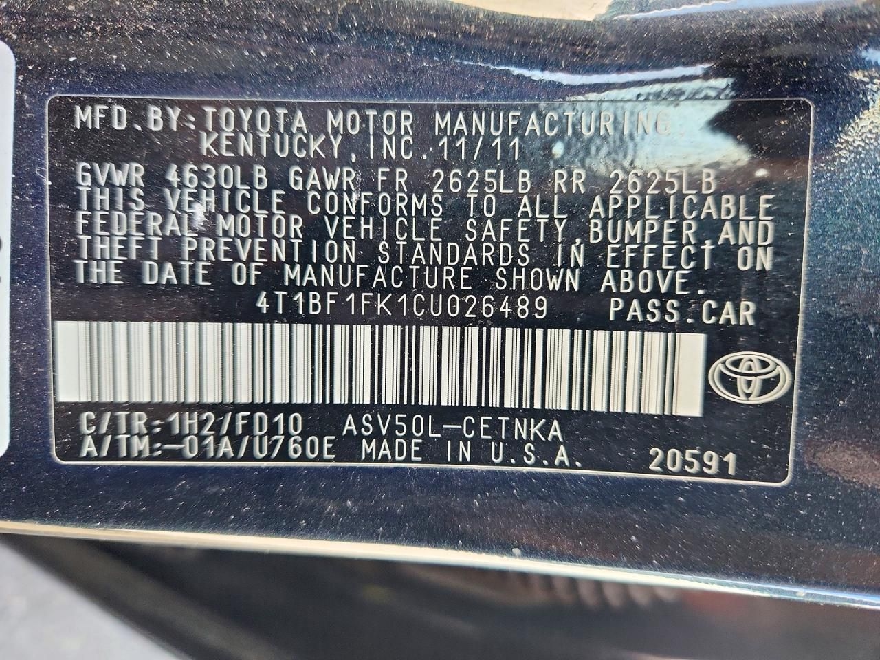 2012 Toyota Camry Base