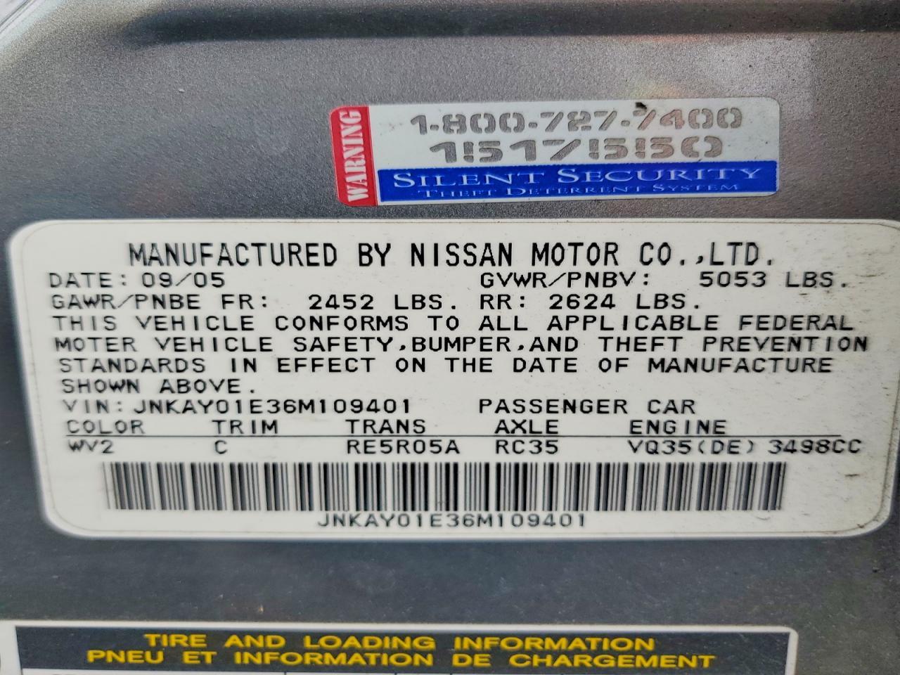 2006 Infiniti M35 Base