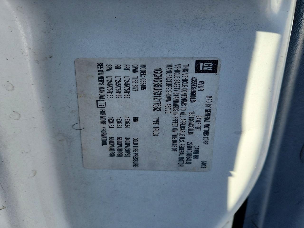 2003 Chevrolet Express G3500