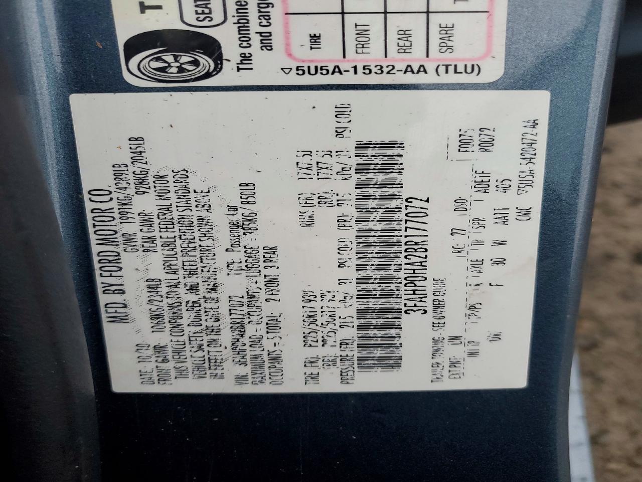 2011 Ford Fusion se