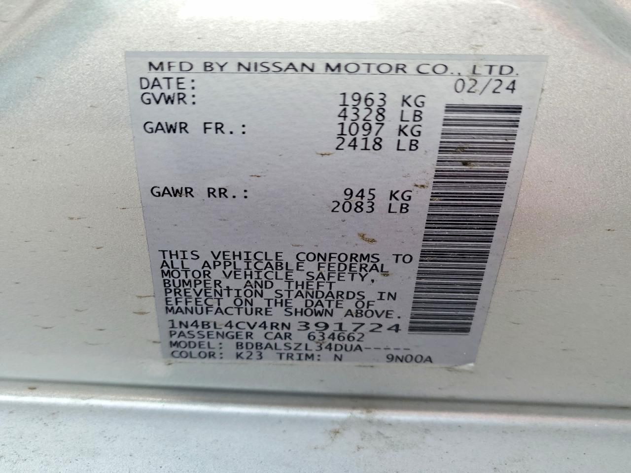 2024 Nissan Altima sr