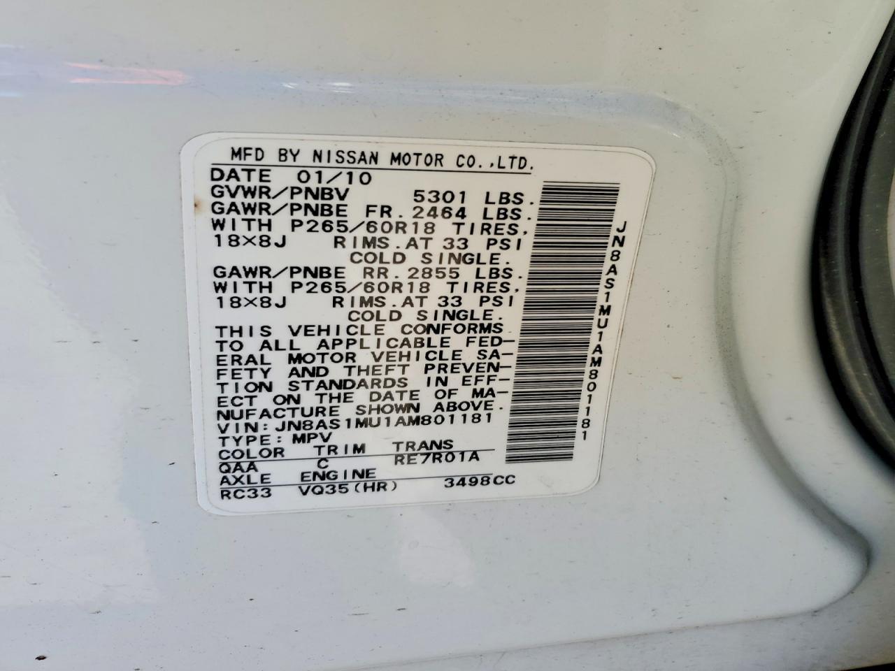 2010 Infiniti Fx35