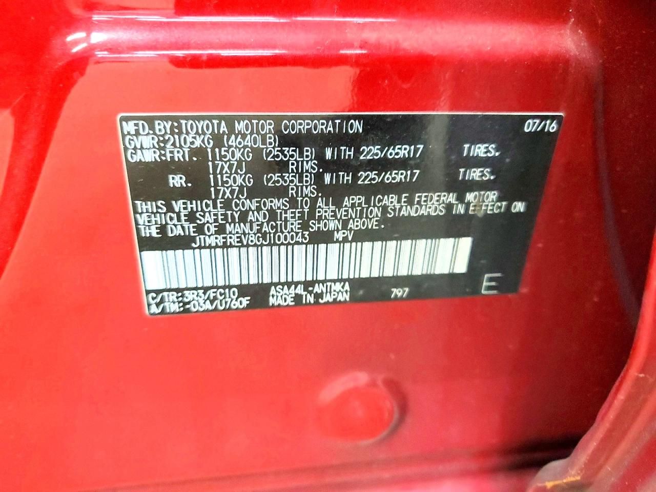 2016 Toyota Rav4 xle