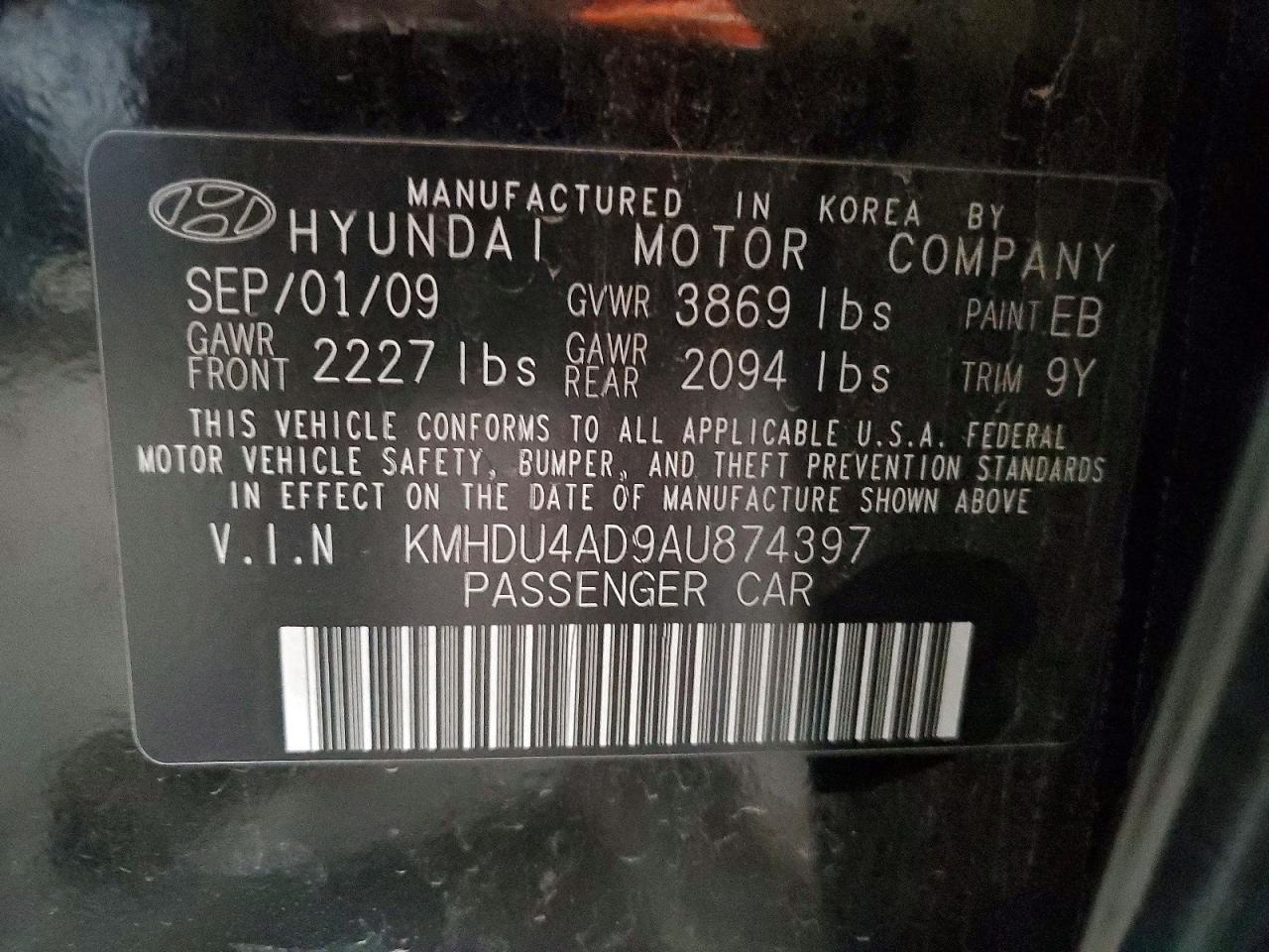 2010 Hyundai Elantra Blue