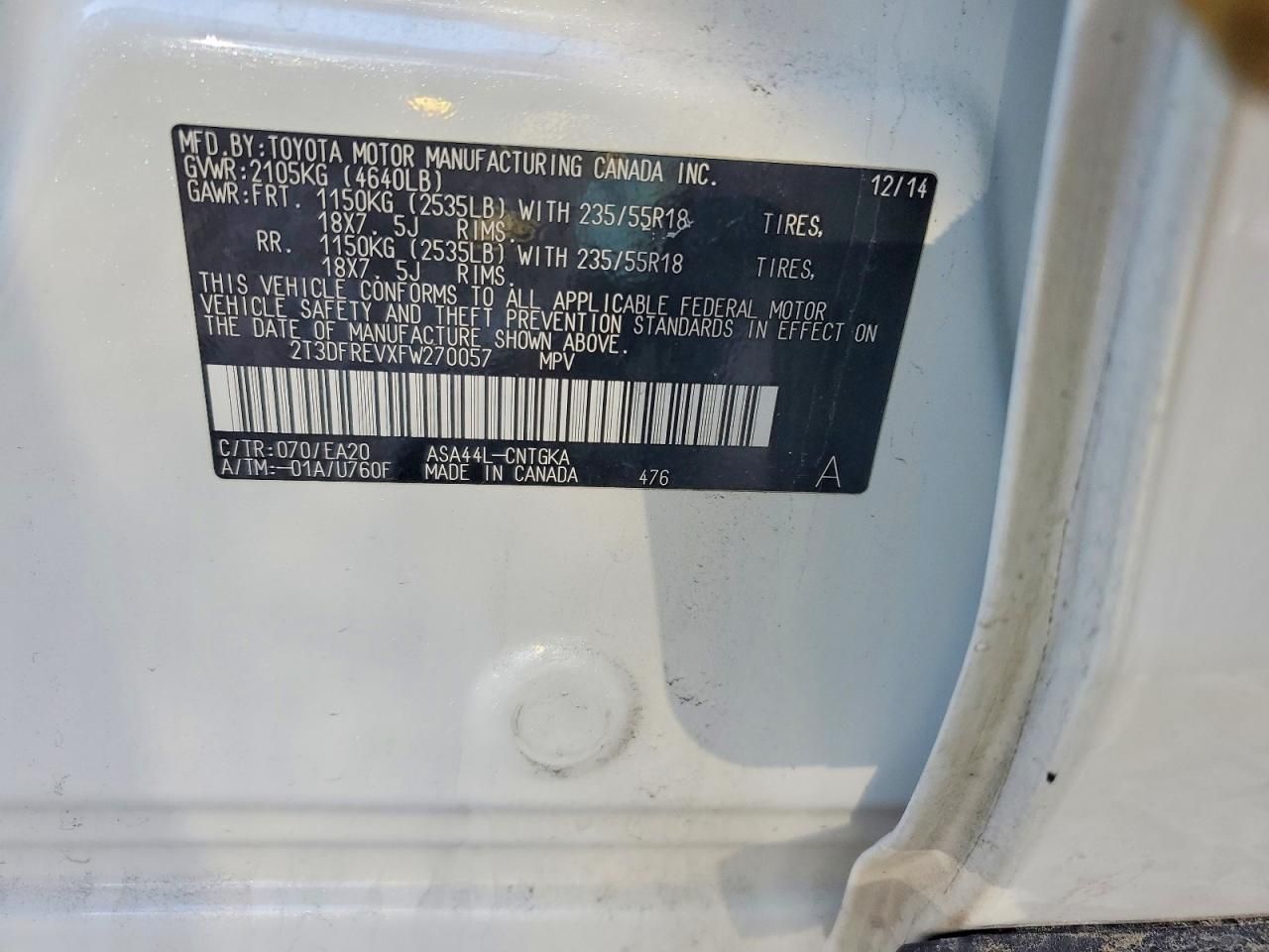 2015 Toyota Rav4 Limited