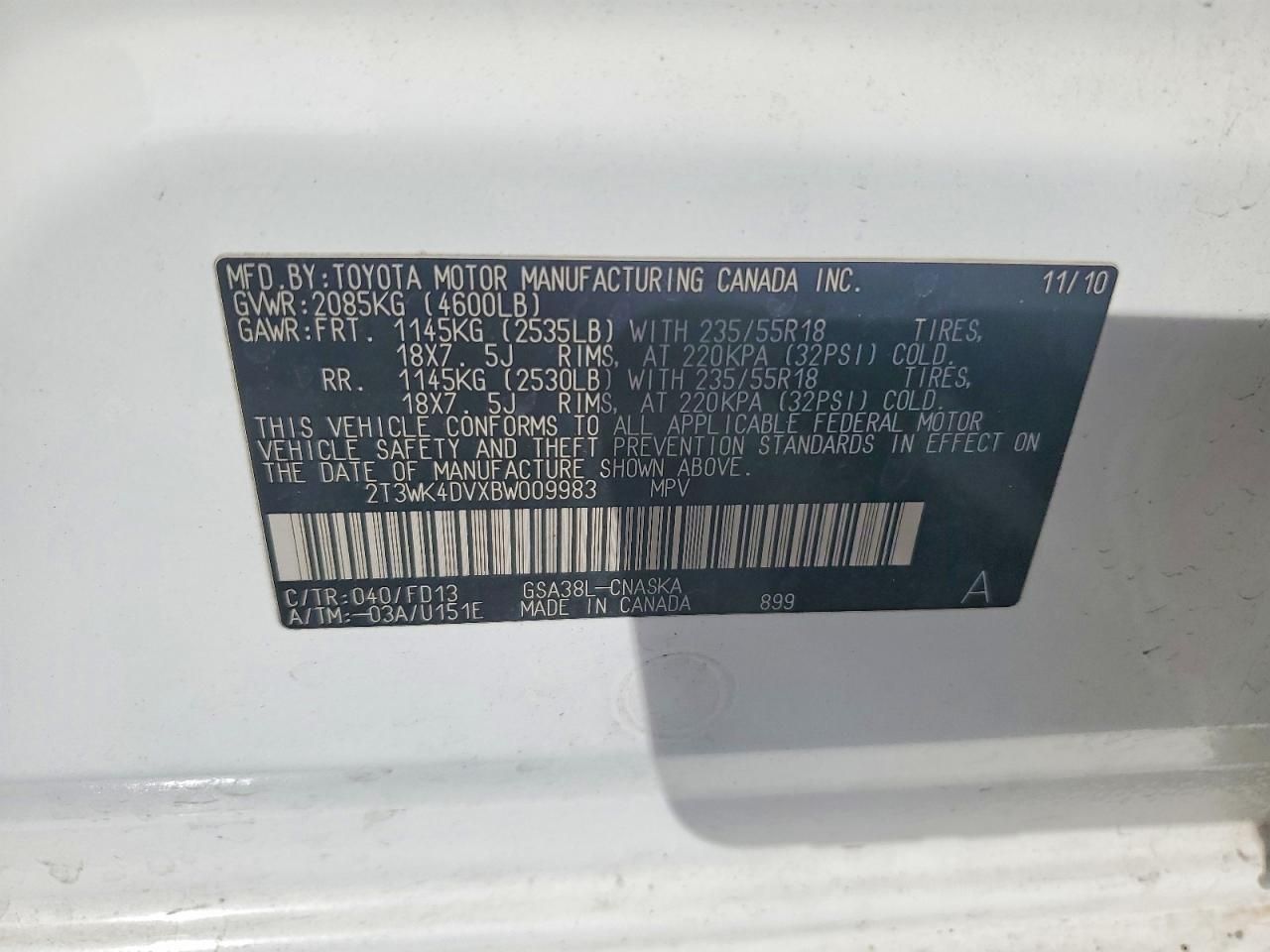 2011 Toyota Rav4 Sport