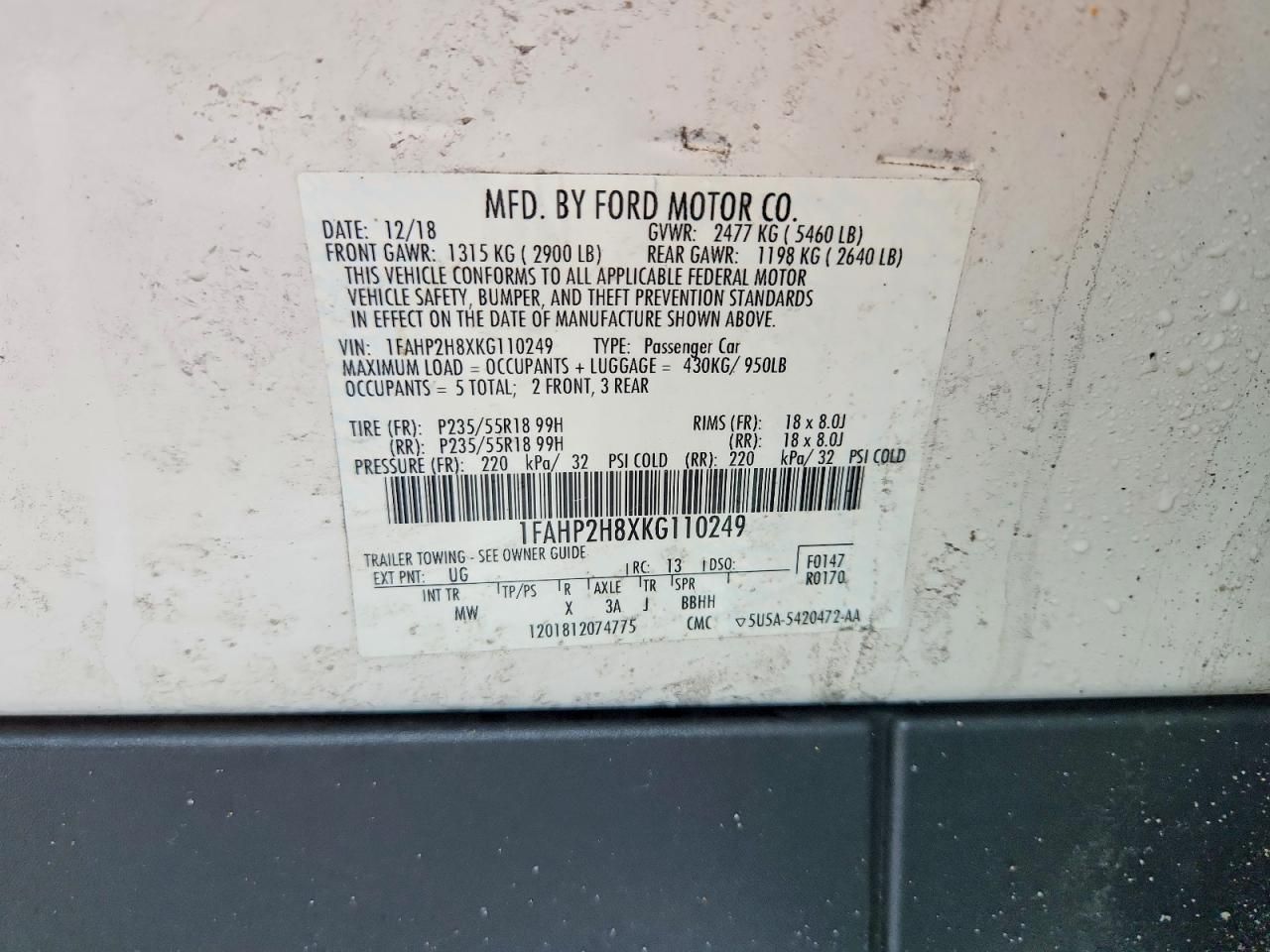 2019 Ford Taurus sel