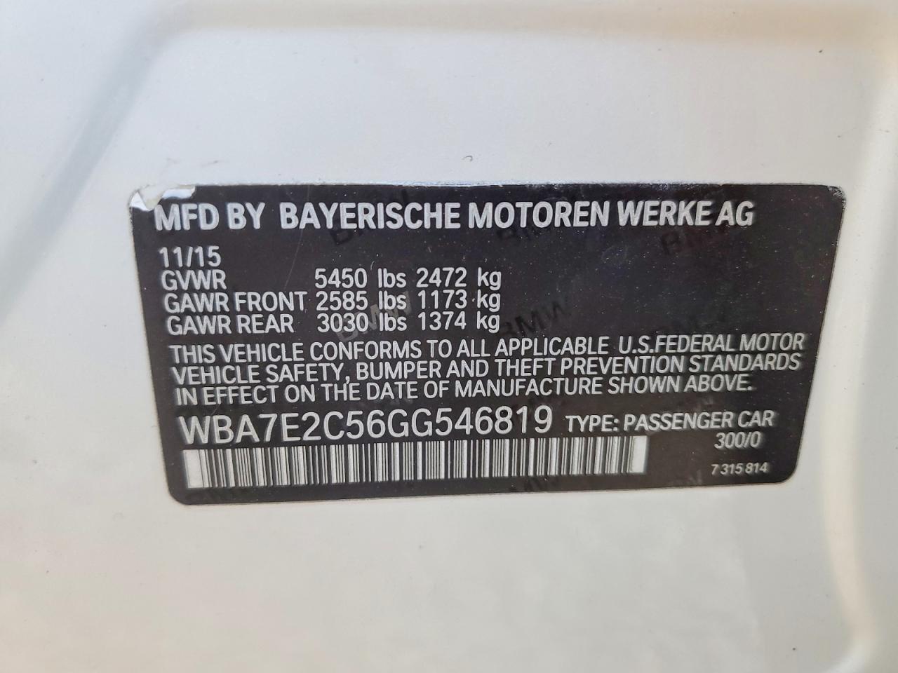 2016 BMW 740 i