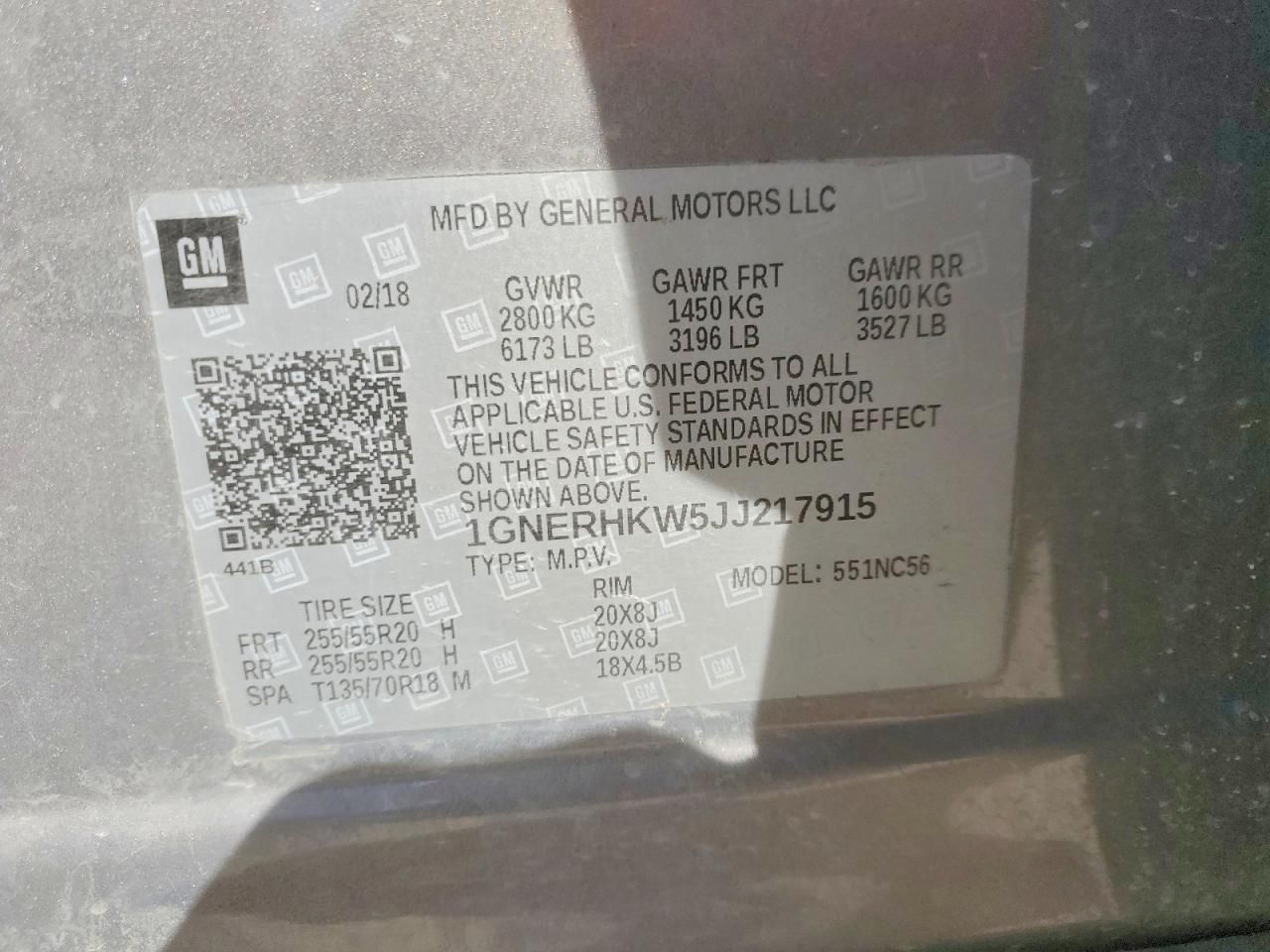 2018 Chevrolet Traverse lt