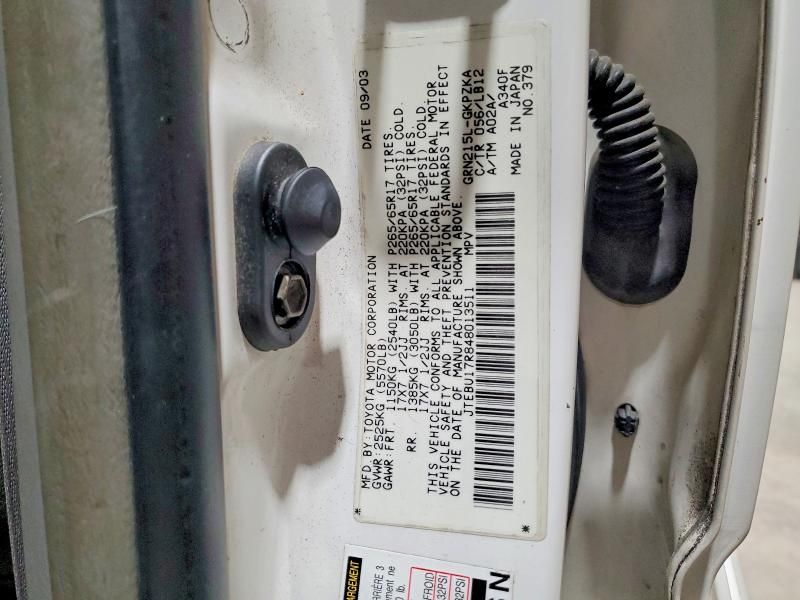 2004 Toyota 4runner Limited