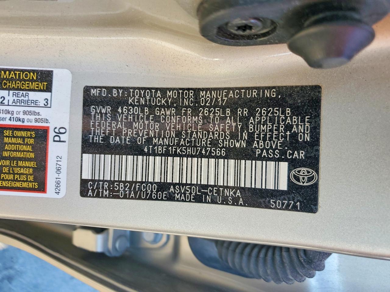2017 Toyota Camry le