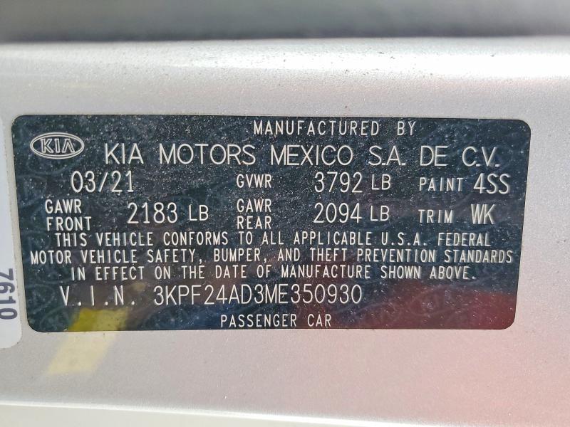 2021 KIA Forte fe