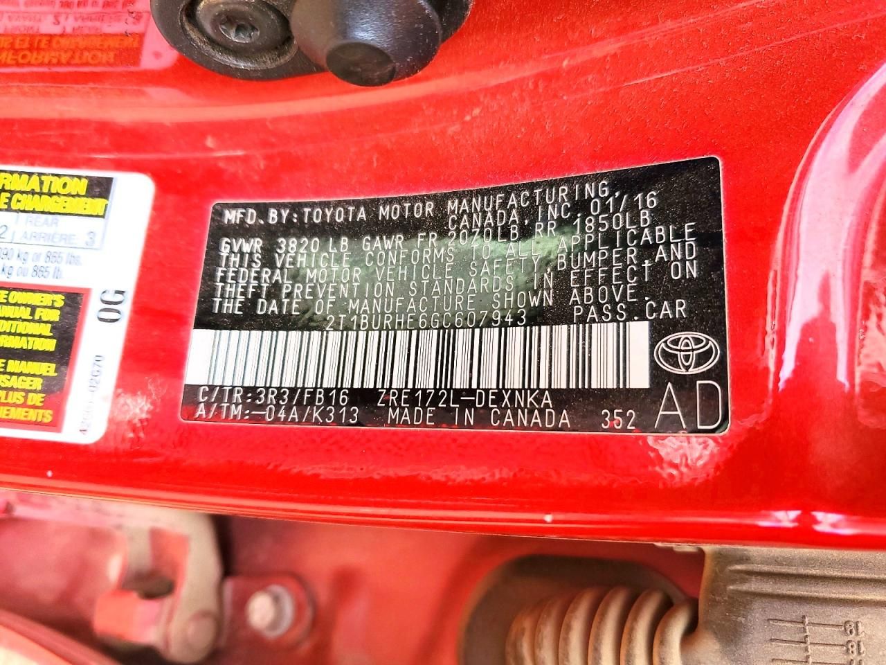 2016 Toyota Corolla l