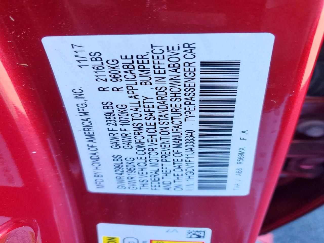 2018 Honda Accord lx