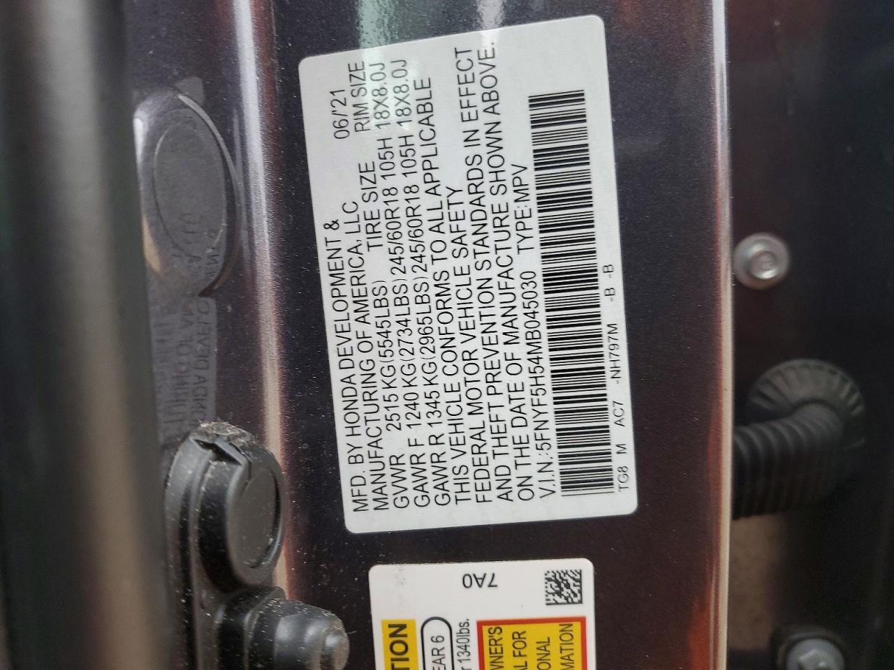 2021 Honda Pilot exl