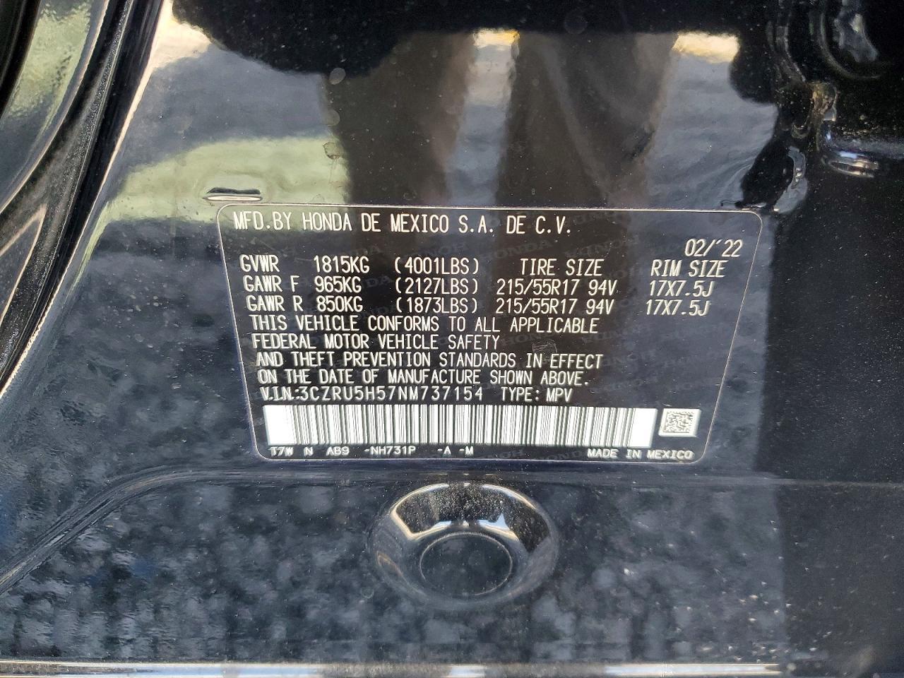 2022 Honda Hr-v ex