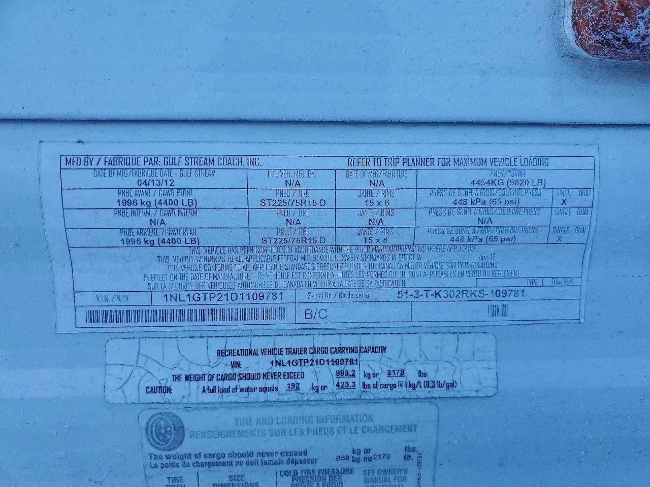 2013 Gulfstream Trailer-RV